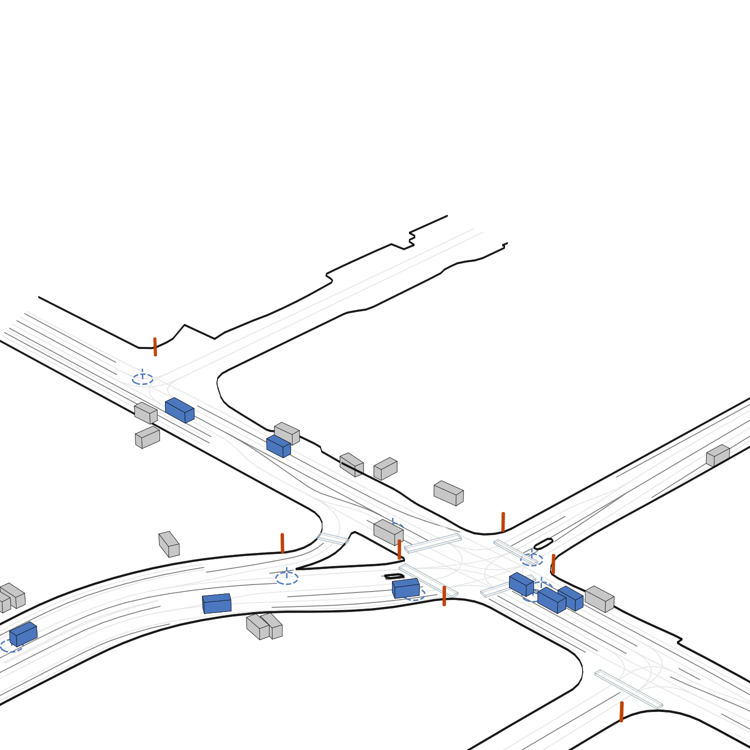 3D driving view.